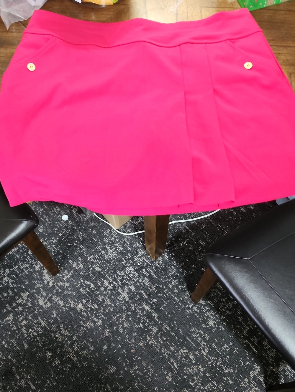 Lilly Pulitzer Luxletic Hot Pink Mini Skort with Gold Buttons